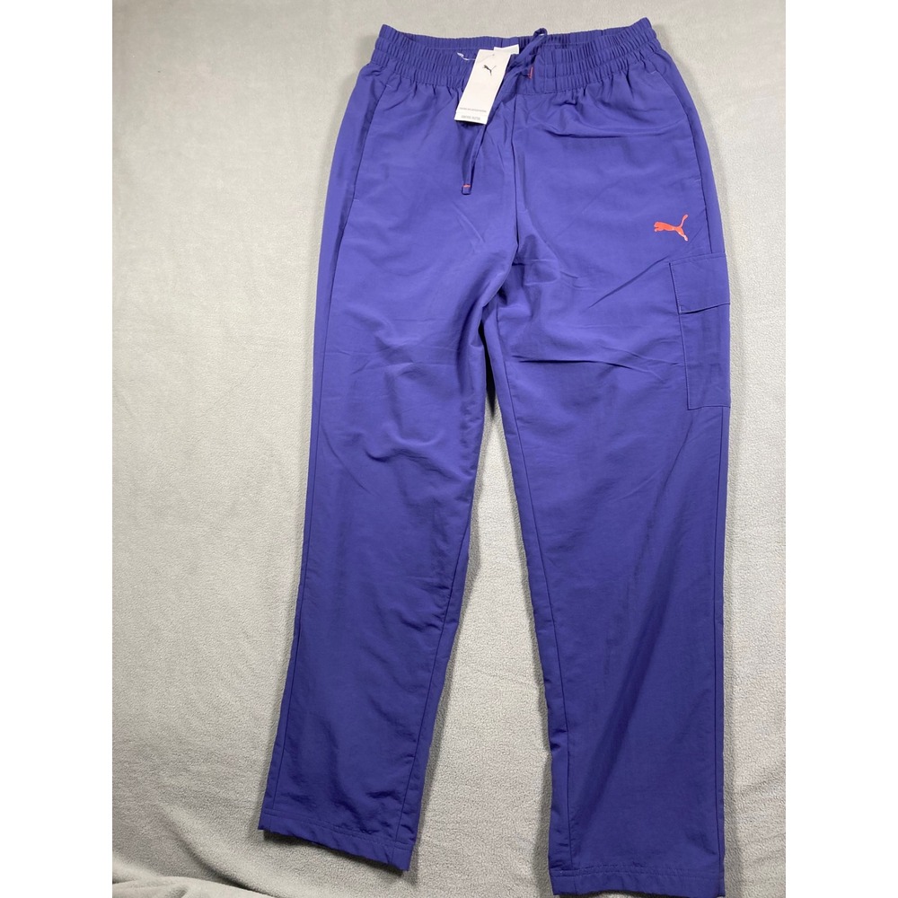 Puma Cargo Pants Men's Medium Purple Straight Leg Mid-Rise